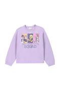Bluzy dla dziewczynek - Coccodrillo bluza bawełniana dziecięca kolor fioletowy z nadrukiem - miniaturka - grafika 1