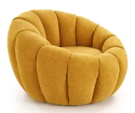 Fotele - Musztardowy nowoczesny fotel wypoczynkowy R7-K21 - miniaturka - grafika 1