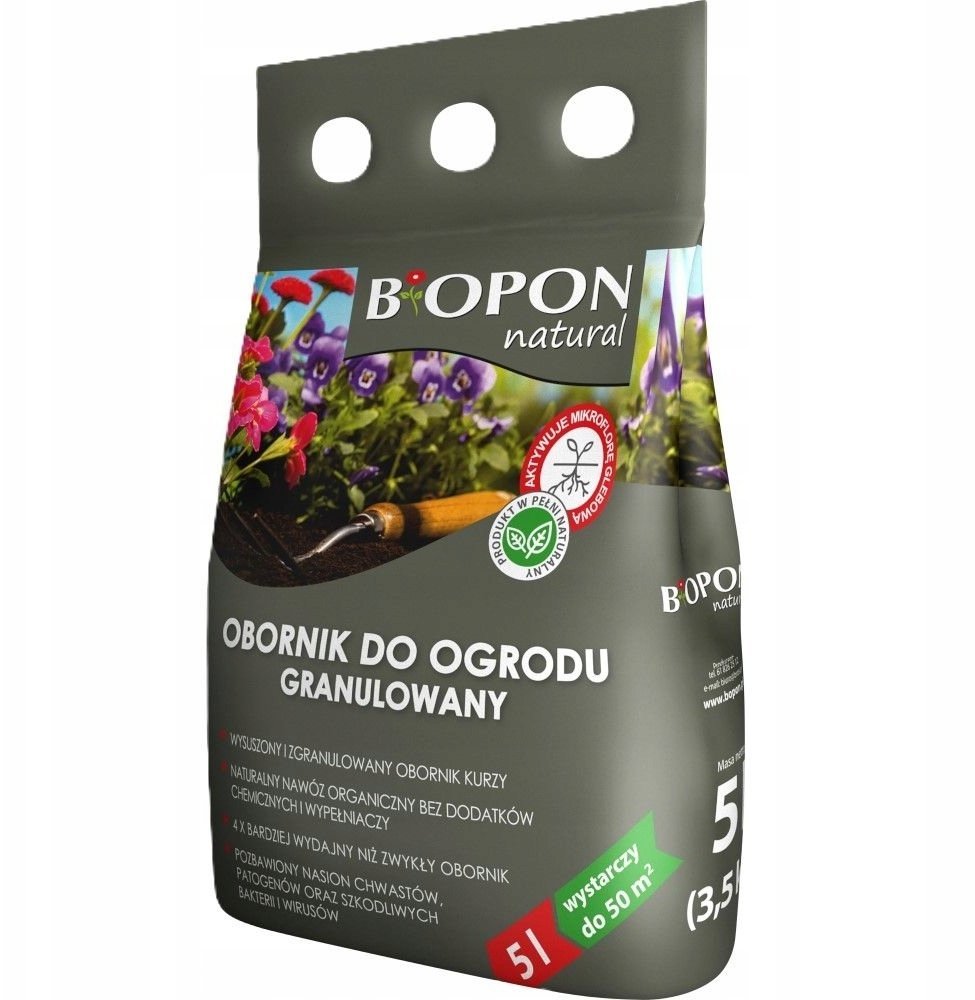 Biopon Natural obornik nawóz naturalny granulowany organiczny kurzak 5L