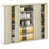Zestawy mebli biurowych - B2B Partner Zestaw szaf MIRELLI, Typ V - biały/dąb sonoma 437557 - miniaturka - grafika 1