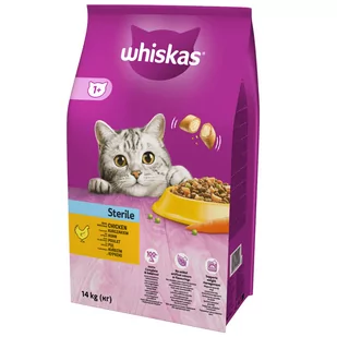 WHISKAS Sterile 14 kg - sucha karma dla dorosłego kota po zabiegu kastracji, z pysznym kurczakiem + SANICAT CLASSIC LAVENDER 10L - Sucha karma dla kotów - miniaturka - grafika 2
