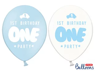 PartyDeco Balony, 30 cm, One, Pastel Baby Blue, 6 sztuk - Baby shower i roczek - miniaturka - grafika 1