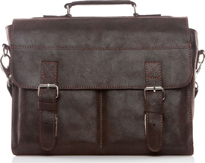 Belveder Torba na ramię skórzana Vintage brązowa BV35