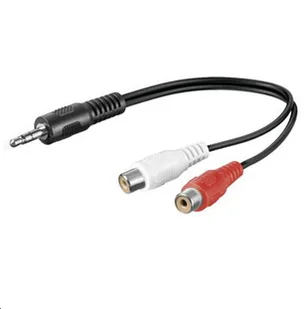 Microconnect 3.5mm/2xRCA, 0.2m kabel audio 0,2 m Czarny - Kable komputerowe i do monitorów - miniaturka - grafika 1
