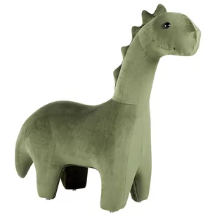 Pufa zwierzak welurowa zielona BRONTOSAUR - Pufy i podnóżki - miniaturka - grafika 1