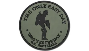 FOSTEX - Naszywka 3D - The only easy day - Navy Seals - Zielony OD - Odzież taktyczna i umundurowanie - miniaturka - grafika 1