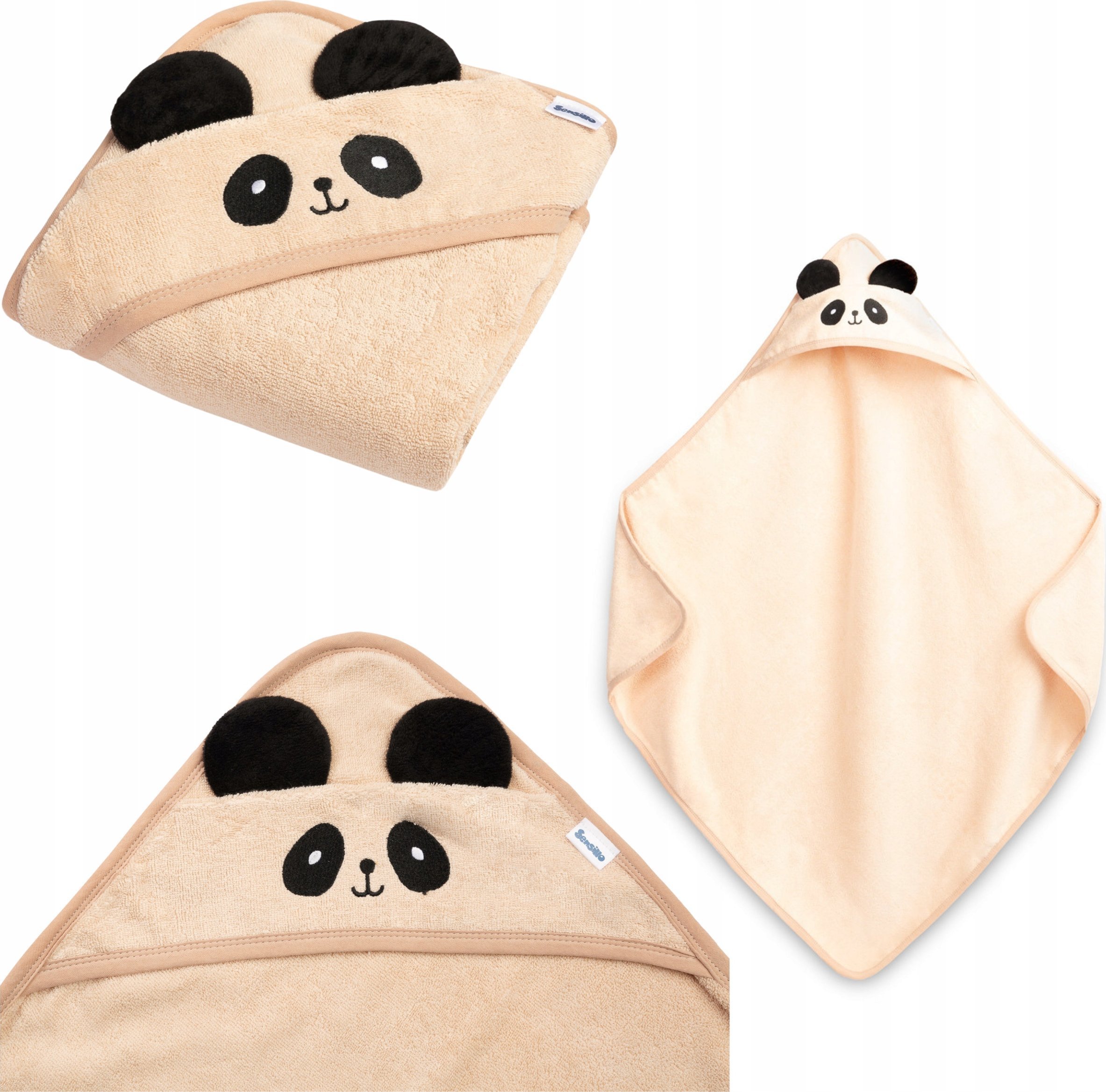 Sensillo OKRYCIE KĄPIELOWE PANDA 90X90 BEŻOWY
