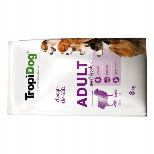Tropidog Premium Adult Small Breeds Lamb&Rice 8 kg