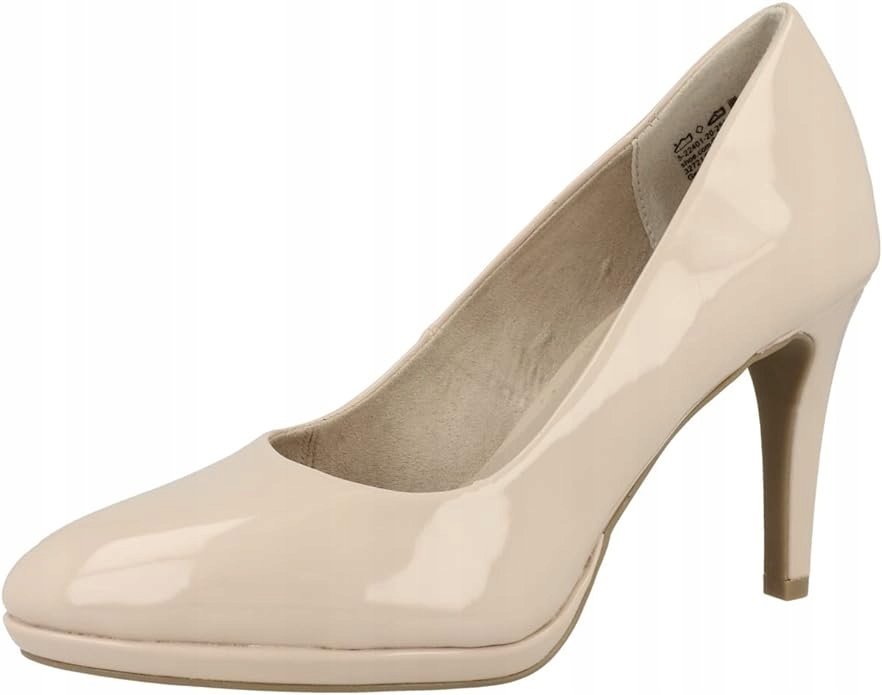 S.OLIVER DAMSKIE CZÓŁENKA NA OBCASIE BEŻOWE KLASYCZNE 39 6AA