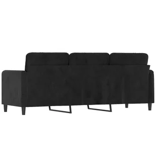 Sofa 3-osobowa, czarny, 180 cm, tapicerowana aksamitem - Sofy i kanapy - miniaturka - grafika 6