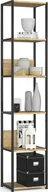 Regały - Fabryka Mebli Akord Regał industrialny metalowy 40 cm - czarny-dąb artisan - 6 półek - miniaturka - grafika 1