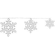 Lampy ogrodowe - Shumee Zestaw 3 dekoracji ogrodowych wiszący LED śnieżynki 30/39/50 cm srebrny LOHELA 296433 - miniaturka - grafika 1