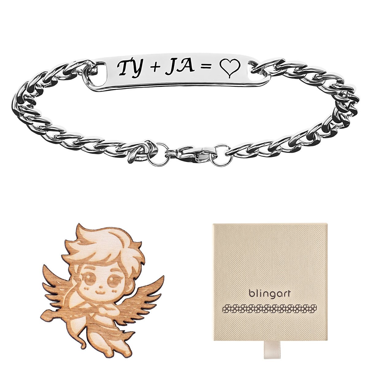 Bransoletka męska z GRAWEREM stalowa pancerka