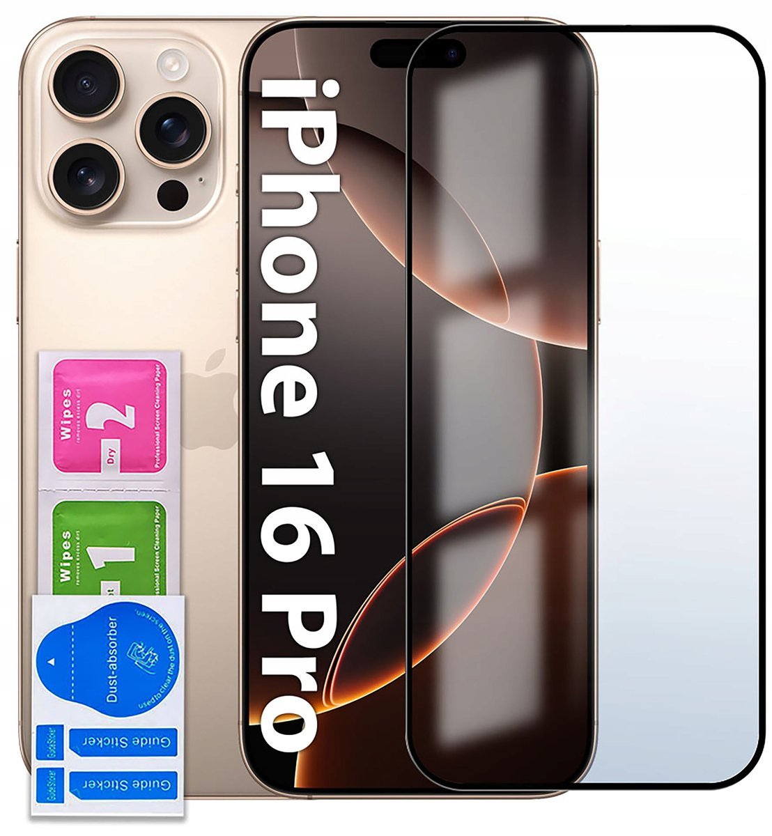 SZKŁO HARTOWANE do iPhone 16 Pro PEŁNE NA CAŁY EKRAN 5D SZYBKA