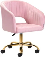 Krzesła - Activeshop 4Rico krzesło obrotowe QS-OF212G aksamit różowe - miniaturka - grafika 1
