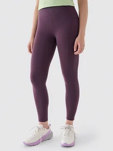 4F Legginsy sportowe w kolorze fioletowym - Spodnie sportowe damskie - miniaturka - grafika 1