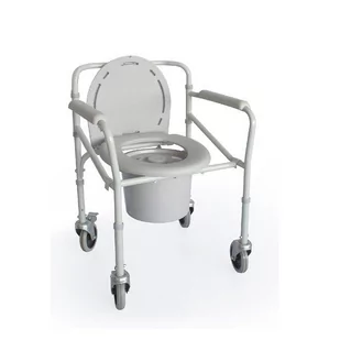 Timago Krzesło toaletowe na kółkach składane stalowe TGR-R KT 023C TGR-R_KT_023C - Akcesoria dla osób starszych i niepełnosprawnych - miniaturka - grafika 1