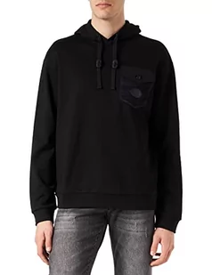 Armani Exchange Męska bluza z kapturem z przodu kieszeń kamuflażowa bluza z kapturem, Czarny, XS - Bluzy męskie - miniaturka - grafika 1