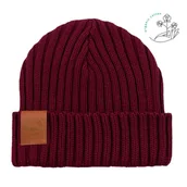 Czapki męskie - Czapka alkatraz z bawełny organicznej karminowa - miniaturka - grafika 1