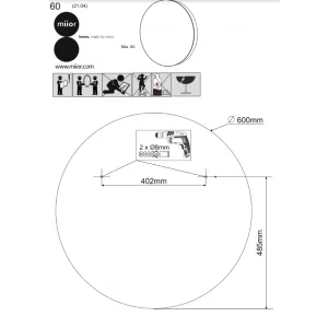 MIIOR 421601R2-B Lustro Mia. 60cm Rama: biała - Lustra - miniaturka - grafika 1