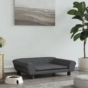 Legowiska dla psów - Legowisko dla psa, ciemnoszare, 70x48x22 cm, aksamitne Lumarko! - miniaturka - grafika 1