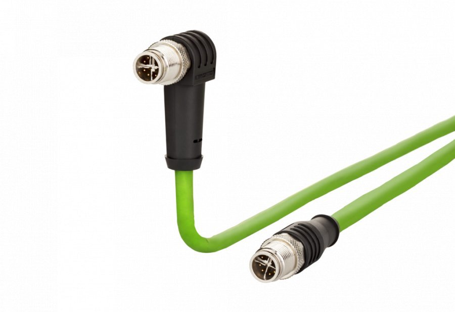 Kabel połączeniowy METZ CONNECT M12 męski-M12 męski, 8-stykowy, kodowany X, z hakiem prostym, 1 m 21.16.8846
