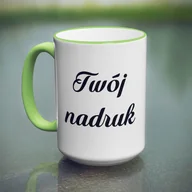 Kubki - Duży kubek XXL z jasnozielonym uszkiem z Twoim nadrukiem - miniaturka - grafika 1