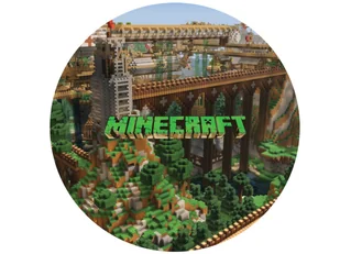 Dekoracyjny opłatek tortowy Minecraft - 20 cm - Ciasta i półprodukty do ciast - miniaturka - grafika 1