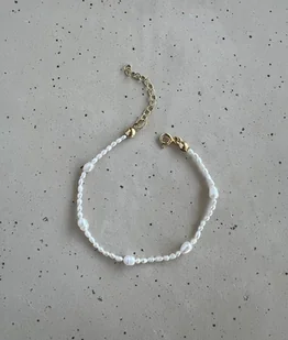 Bransoleta na rękę z pereł pozłacana - Bransoletki - miniaturka - grafika 1