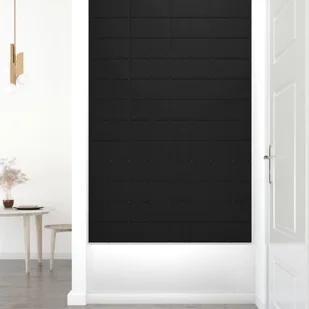 Panele ścienne, 12 szt., czarne, 30x15 cm, tkanina, 0,54 m² - Panele ścienne i boazeria - miniaturka - grafika 7