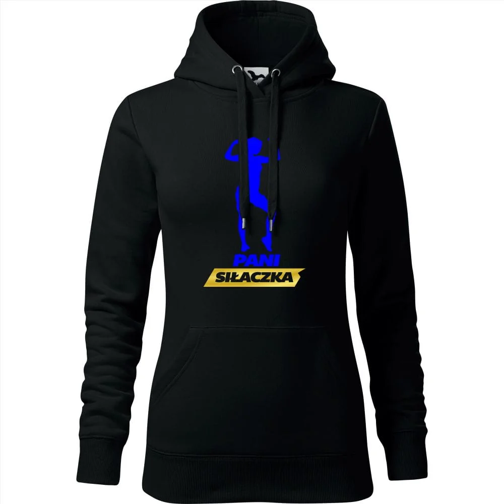 Damska Bluza Z Kapturem - Pani Siłaczka Czarny 2xl