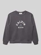 Swetry dla chłopców - Sweter o kroju regular fit z nadrukiem z logo model ‘Varsity’ - miniaturka - grafika 1