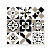 Panele ścienne i boazeria - Płytka samoprzylepna vintage czarno-beżowa 3D-1104 30,5 x 30,5 cm 4 szt. - miniaturka - grafika 1