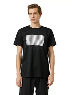 Koton Koszulka męska z krótkim rękawem w paski, czarny (999), XXL - Koszulki męskie - miniaturka - grafika 1