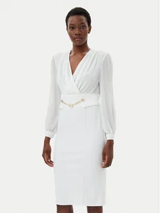 Rinascimento Sukienka koktajlowa CFC0123289003 Biały Regular Fit - Sukienki - miniaturka - grafika 1