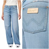 Spodnie damskie - Wrangler WORLD WIDE luźne szerokie damskie spodnie jeansowe palazzo W33 L32 - miniaturka - grafika 1