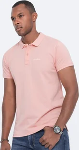 Ombre Koszulka polo z dzianiny pique - jasnoróżowa V5 S1746 S - Koszulki męskie - miniaturka - grafika 1
