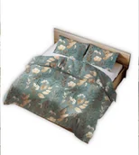 Pościel - Pościel bawełniana 160x200 szałwiowa roślinna oaza - miniaturka - grafika 1