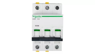 Schneider Electric Wyłącznik nadprądowy trójbiegunowy C 3A iC60N A9F04303 - Bezpieczniki elektryczne - miniaturka - grafika 1