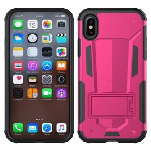 Zizo Hybrid Transformer Cover Pancerne etui iPhone X z podstawką (Hot Pink/Black) - Etui i futerały do telefonów - miniaturka - grafika 3