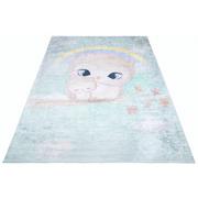 Dywany dla dzieci - Jasnoniebieski dywan dziecięcy z sówkami - Puso 3X - miniaturka - grafika 1