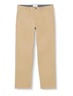 Spodnie męskie - GANT Klasyczne spodnie męskie Regular Twill Chinos, Dark Khaki, Standard, khaki (Dark Khaki), 34W / 32L - grafika 1
