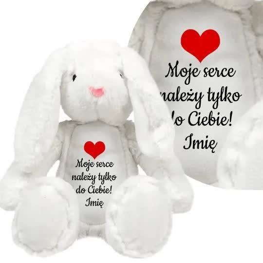 Przytulanka Królik Na Walentynki Dla Niej IMIĘ Wz