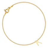 Bransoletki - Złota bransoletka - literka K - miniaturka - grafika 1