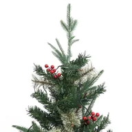 Choinki - vidaXL Choinka z lampkami LED i szyszkami, zielona, 120 cm, PVC i PE - miniaturka - grafika 1