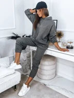 Dresy damskie - Komplet damski dresowy KSENIIA PREMIUM ciemnoszary Dstreet AY0714-XL - miniaturka - grafika 1