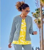 Kurtki damskie - Jeansowa kurtka z suwakiem ze stretchem Kobieta Atlas For Men - Kolor : Niebieski - Rozmiar : 36/38 - miniaturka - grafika 1