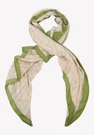 Apaszki i szaliki damskie - Szal 100% wiskoza zielony w drobną krateczkę - miniaturka - grafika 1