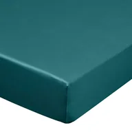 Prześcieradła - Wysokie prześcieradło satynowe z gumką turkusowe 160x200+30cm - miniaturka - grafika 1