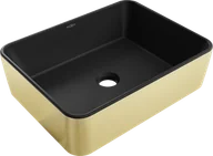 Umywalki - Mexen Catia umywalka nablatowa 48 x 37 cm, czarna mat/złota - 21314876 - miniaturka - grafika 1